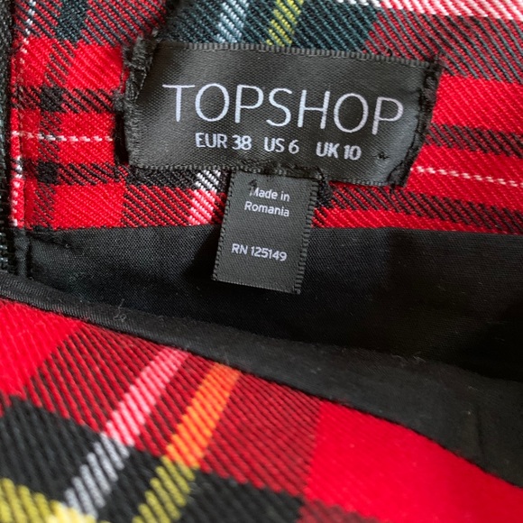 Top shop tartan plaid mini skirt size 6 - Picture 6 of 6
